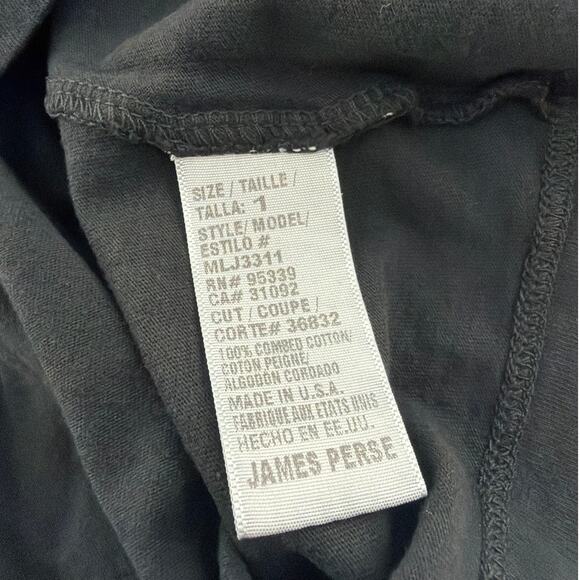 James Perse LA Men's Black Short Sleeve Crew Neck Tee Size 1 - Picture 7 of 9